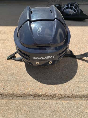 Blue Used Large Bauer Re-Akt 75 Helmet