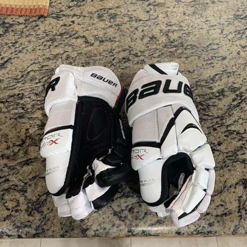 White New Bauer APX Pro 14" Pro Stock Gloves