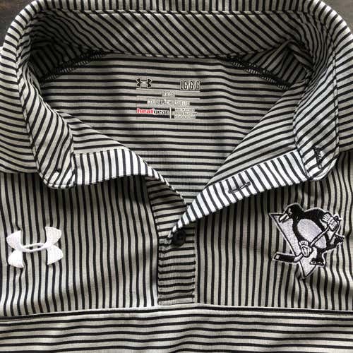 *NEW* [Pro Stock] NHL Pittsburgh Penguins Under Armour Large Polo Shirt