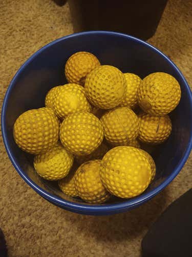 For alefer123 Only- 11 Ct - Used Champro 9" Yellow Dimpled Pitching Machine Baseballs 24 Pack