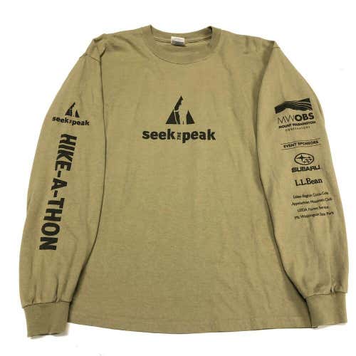 2009 Seek the Peak Hike-A-Thon T Shirt Mens Adult L Beige Appalachian Washington