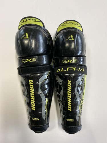 Used Warrior Alpha Qx5 12" Ice Hockey Shin Guards