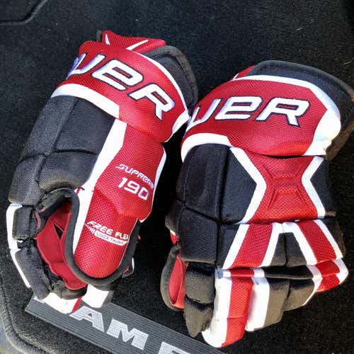 Black New Bauer Supreme 190 14" Pro Stock Gloves