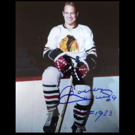 Bobby Hull Chicago Blackhawks Signed 8x10 Photograph (with Hall of Fame Inscription)