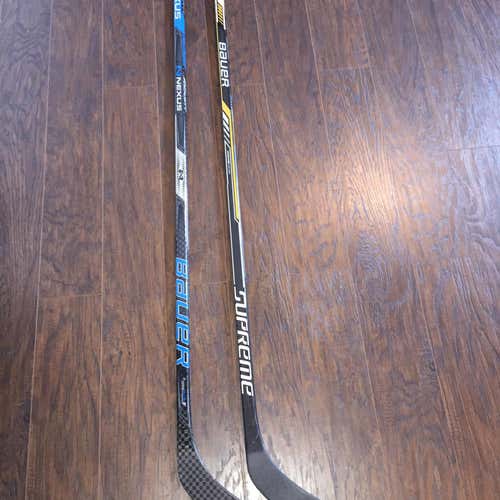 Two Used Right Hand Bauer 87 Flex Hockey Sticks