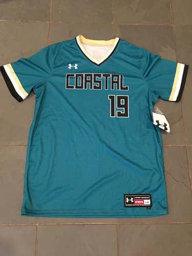 RARE NEW Under Armour COASTAL CAROLINA CHANTICLEERS  #19 Baseball Jersey sz LG