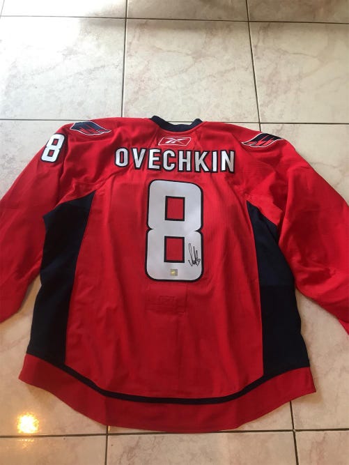 New Reebok Authentic Signed Alexander Ovechkin Washington Capitals Jersey Hockey Ink Holo