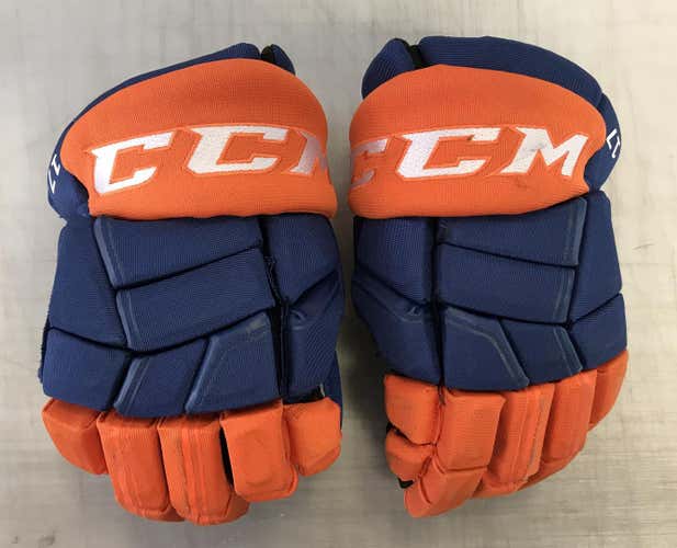 CCM QuickLite QLT Royal Blue Pro Stock 13" Hockey Gloves Oilers 4154