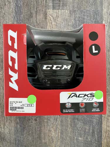 NEW CCM Tacks 710 Senior Hockey Helmet Large Black L
