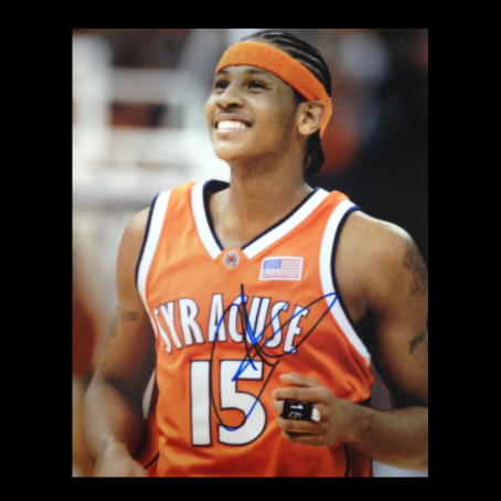Carmelo Anthony Syracuse/New York Knicks Signed 8x10 Photograph
