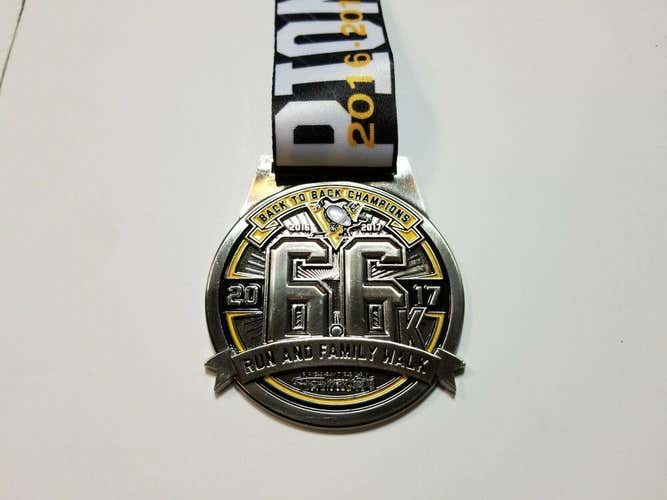 MARIO LEMIEUX 6.6k 2017 Back to Back Stanley Cup Champions Race Medal Youth Size