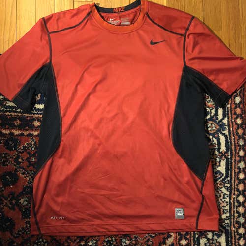 Red/Black Men's Large Nike Pro Combat Shirt
