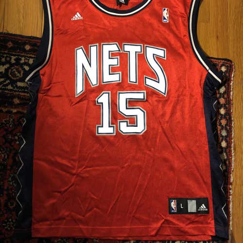 Vince Carter Red Men's Large Adidas New Jersey Nets Jersey
