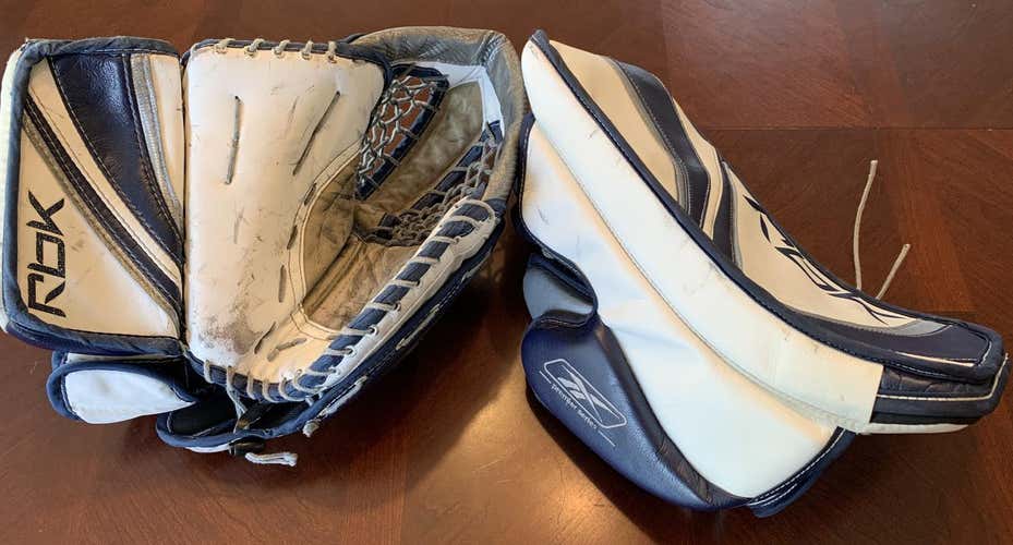 Blue Senior RBK Premier Glove and Blocker