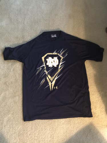 Notre Dame Lacrosse Men's Large Under Armour Shirt - Good Condition