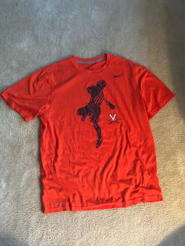 University of Virginia Lacrosse Large Nike Shirt - Orange Slightly Worn Adult