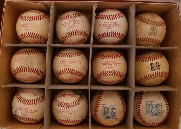 Game Used NACSB Cal Ripken Collegiate Baseball League and DC Adult League Baseballs