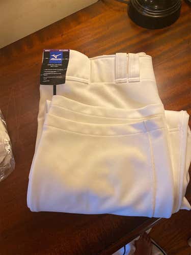 Mizuno White W/ Black Piping Men's XXL Baseball Pants