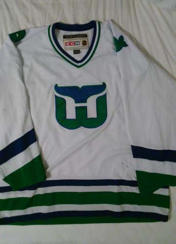 White Hartford Whalers Used Adult XXL CCM throwback Jersey