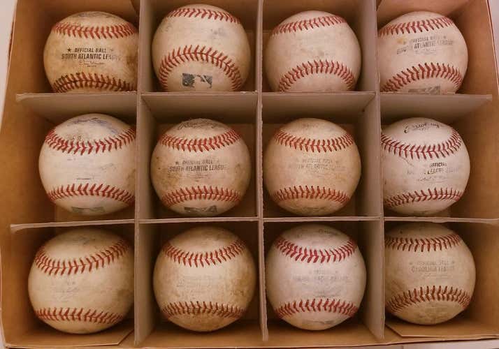 Game Used Rawlings Major and Minor League Baseballs 12 Pack