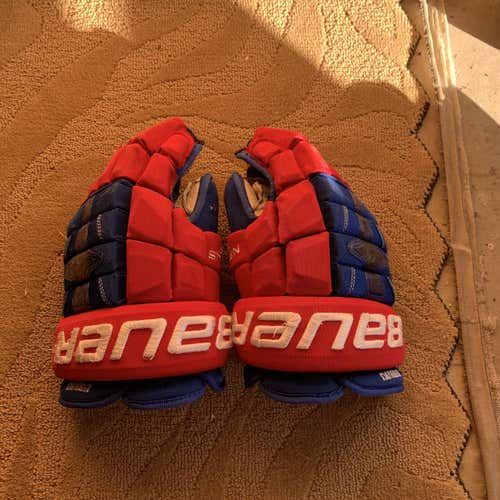 Umass Lowell Riverhawks Bauer Nexus 1N 14" Pro Stock Gloves