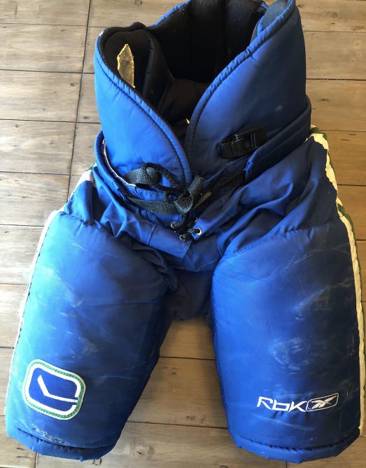 Blue Senior Used Medium Reebok Hockey Pants Pro Stock