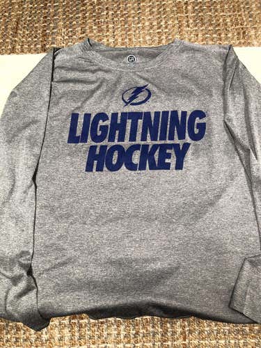 Tampa Bay Lightning NHL Long Sleeve Gray Men's XL Shirt