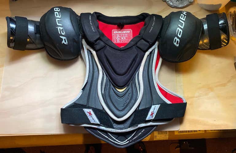 Custom Bauer XShift Pro Sr Medium Shoulder Pads W/ 1s Bicep Pads