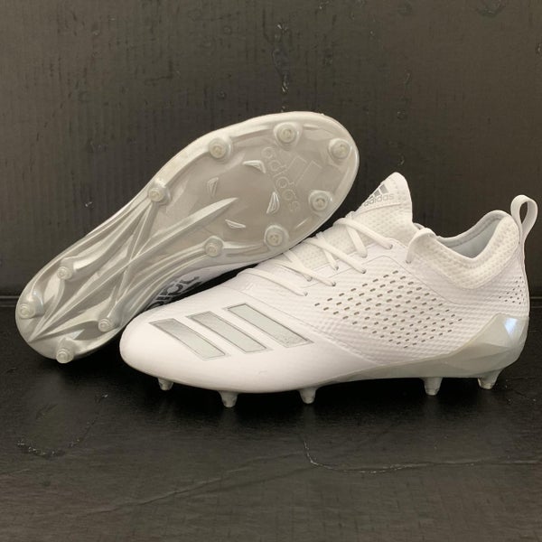 NEW! Adidas Adizero 5 Star 7.0 Lax White/Chrome Cleats Men's Size 9.5