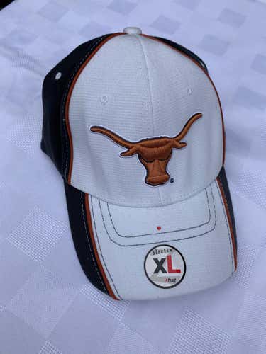 White/Black New Adult Men's Z-Hat Texas Longhorns XL stretch Hat
