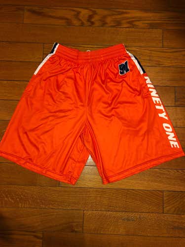 Team 91 Mens Orange Lacrosse Game Shorts