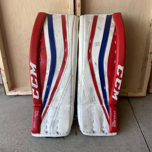 Red Used 35+1" CCM Premier R1.9  Goalie Leg Pads