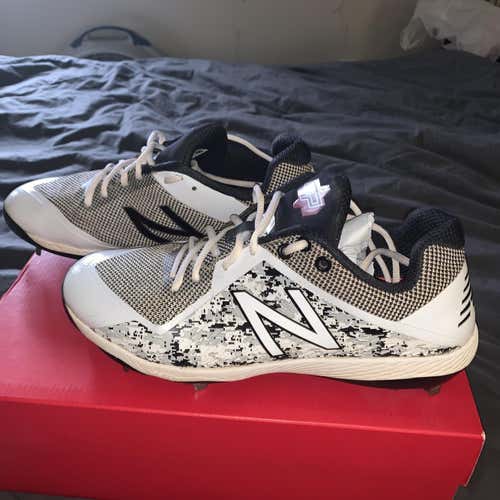 New Balance 4040v4 Metal Low Baseball Cleats White / Camo Dustin Pedroia Model Size 10