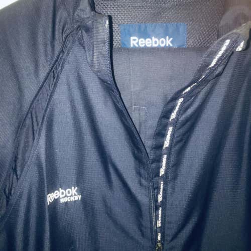 Blue Men's Large Reebok Hockey Jacket + Pants Warm-up Tracksuit Practice Coaching