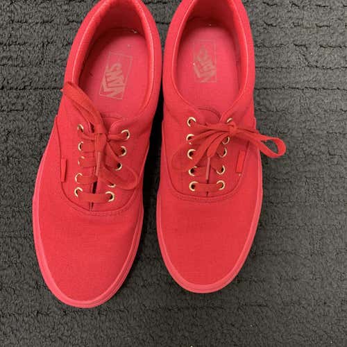 Red Vans With Gold Eyelids