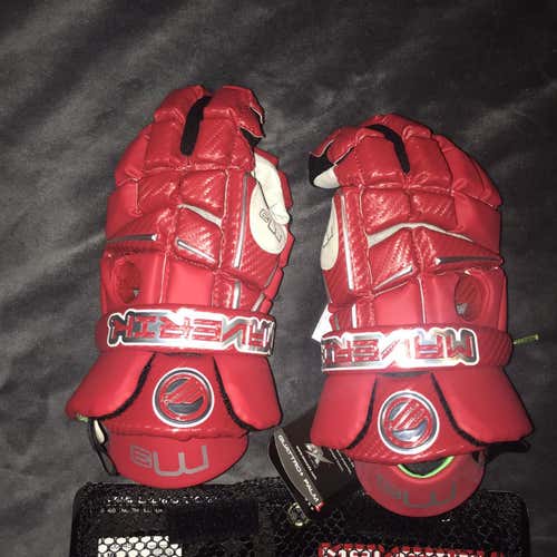 Red New Player Maverik M3 13" Lacrosse Gloves