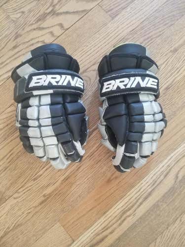 Black Used Player Brine Deft Lacrosse Gloves 13"