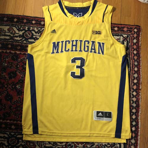 Trey Burke Maize Michigan Jersey Men's Large Adidas Jersey