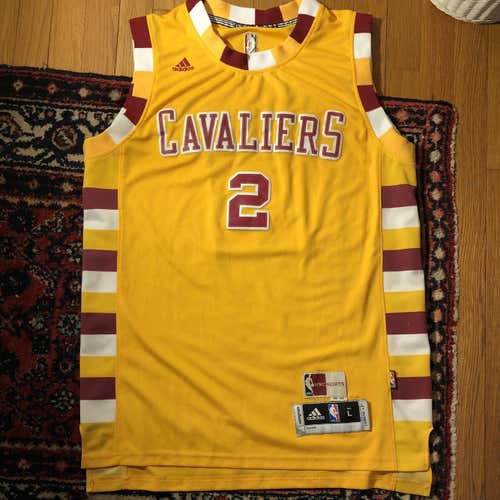 Kyrie Irving Cavaliers Yellow Throwback Men's Large Adidas Jersey