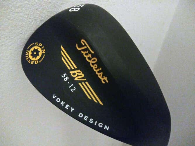Titleist Vokey Spin Milled 2009 Lob Wedge 58 12 (CUSTOM BLACK,Yellow/White)