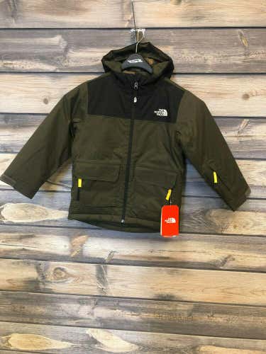 Boys North Face Freedom Insulated Ski/Snowboard Jacket Pewter Green/Black large