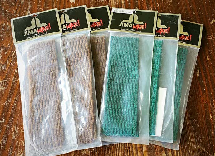 6 New Jimalax Jimawax Semi Soft Mesh - 3 Kelly Green, 3 Gold