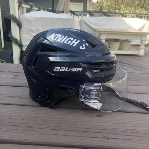 Blue Used Medium Bauer Re-Akt 150 Pro Stock Helmet