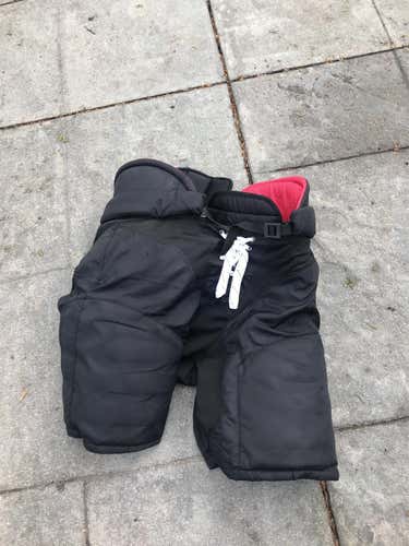Black Used Large CCM HP45 Pro Stock Hockey Pants Colorado Avalanche Stock Used