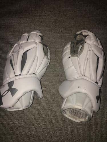 White Used Under Armour Command Pro 2 13" Lacrosse Gloves