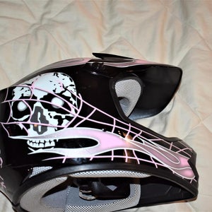 TMS Flaming Skull Motocross Helmet, Large