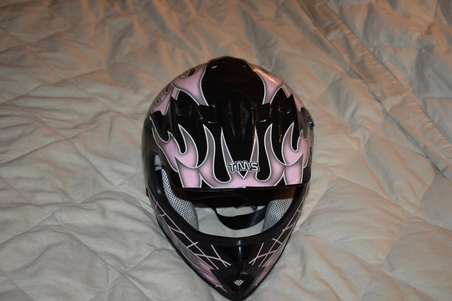 TMS Flaming Skull Motocross Helmet, Large SidelineSwap Buy and