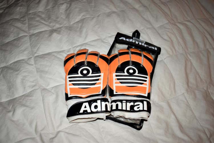 Admiral Soccer Goal Gloves, Orange/Black/White, Size 7