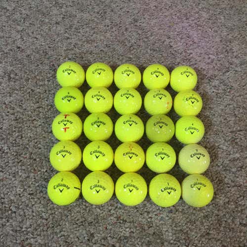 25 Used Assorted Callaway Golf Balls Yellow