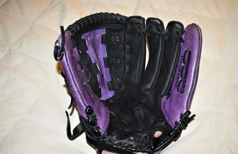 Wilson A440 Fastpitch CAT Softball Glove, Purple w/Black, 12 1/2 Inch
